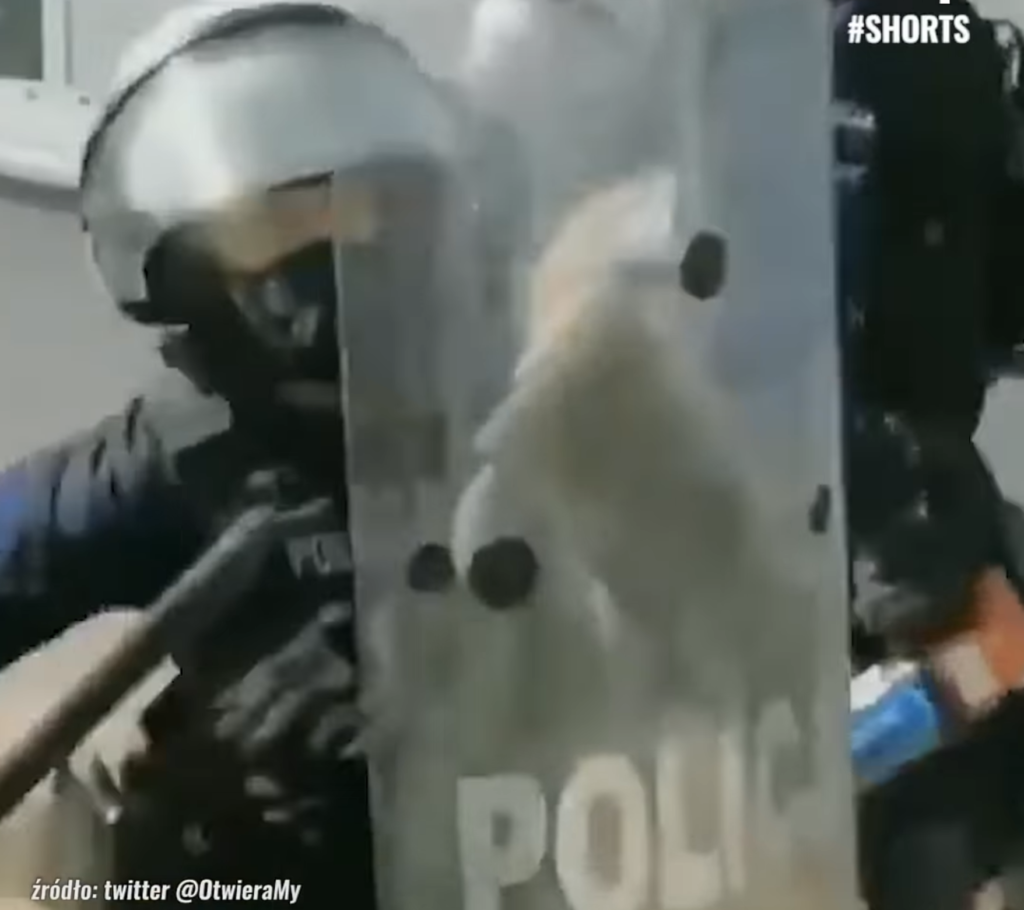 Policjant bije kobietę