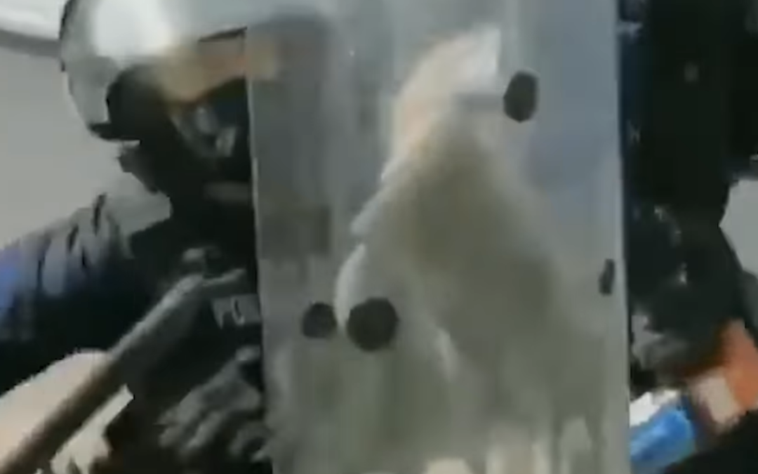 Policja bije kobietę