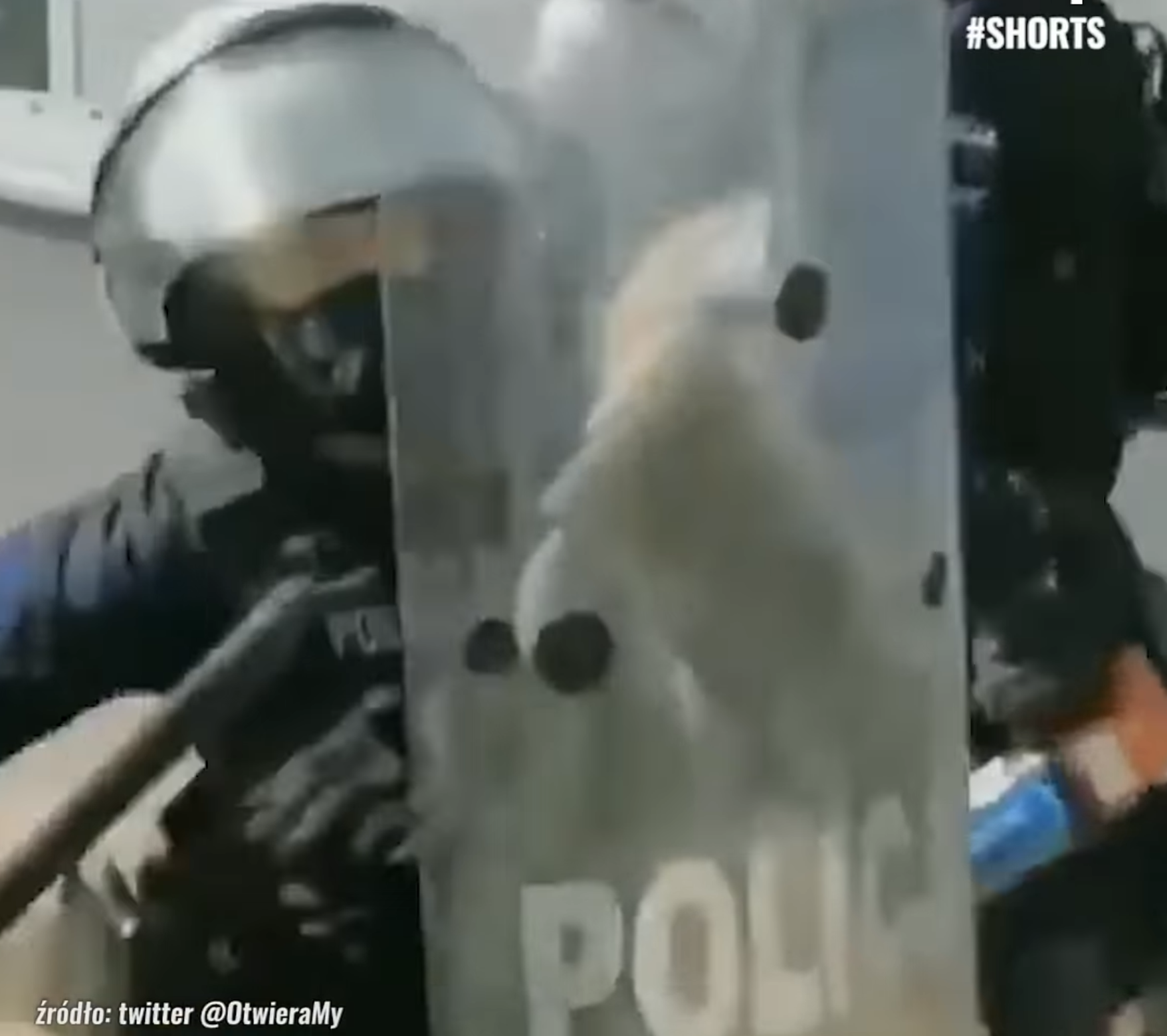 Policjant bije kobietę